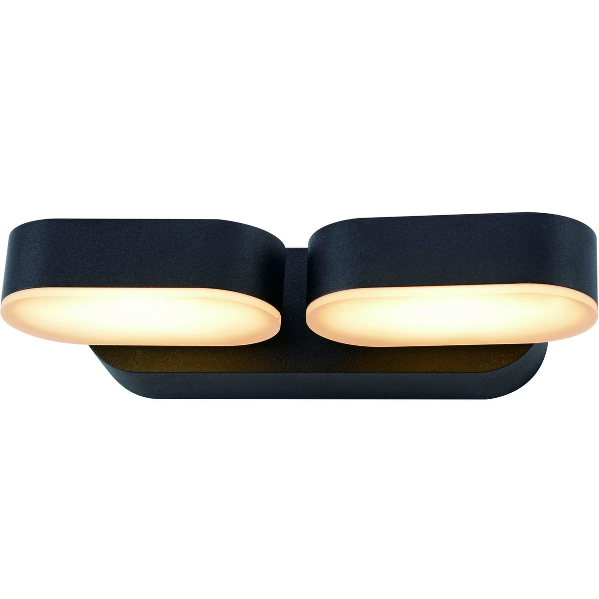 LED's Light Doppelte LED-Außenleuchte - Modell Rieti - Warmweiß - IP44 wasserdicht - Schwarz