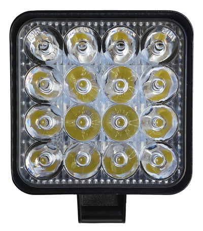 LED werklicht vierkant, verstraler 16x3 = 48W, 10-30 Volt, 6000K, IP67