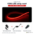 Complete set COB LED strip rood 5 meter met 24V 48W voeding, dimmer en female DC-connector