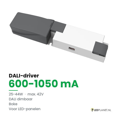 Dimbare LED-driver DALI - 25-44W - 600-1050 mA instelbaar - max. 42V - Boke - zonder aansluitkast