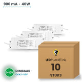 Doos met 10 stuks Dimbare LED-driver 0-10V - 40W - 900 mA - DC 27-42V