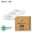 Doos met 20 stuks Dimbare LED-driver 0-10V - 36W - 800 mA - DC 27-42V