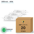 Doos met 20 stuks Dimbare LED-driver 0-10V - 45W - 1050 mA - DC 27-42V