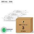 Doos met 3 stuks Dimbare LED-driver 0-10V - 36W - 800 mA - DC 27-42V