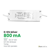 Dimbare LED-driver 0-10V - 36W - 800 mA - DC 27-42V