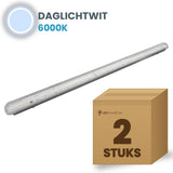 Doos met 2 LED tri-proof armaturen 1500mm daglichtwit 6000K