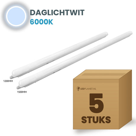 Karton z 5 oprawami hermetycznymi LED Tri-Proof 1500mm biały dzienny 6000K