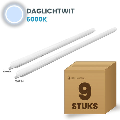 Karton z 9 oprawami hermetycznymi LED Tri-Proof 1500mm biały dzienny 6000K
