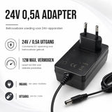 LED stekkervoeding met EU-stekker 24V 12W - uitgang en vermogen