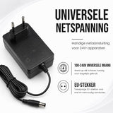 LED stekkervoeding met EU-stekker 24V - 100-240V ingang en EU-stekker