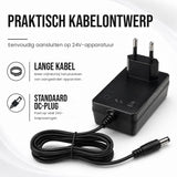 LED stekkervoeding met EU-stekker 24V - kabel en DC-plug