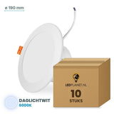 Set van 10 stuks LED downlight 18W - Daglichtwit 6000K - Ø190 mm - in LEDPLANET doos