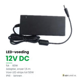 LED Driver 12V DC - 60W - 5A - Adapter met EU-stekker - IP41