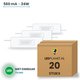 Doos met 20 stuks LED-driver voor LED-paneel - 24W - 560 mA - DC 25-40V - niet dimbaar - Tsong