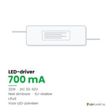 LED-driver voor LED-paneel - 32W - 700 mA - DC 33-42V - niet dimbaar - Lifud - met EU-stekker