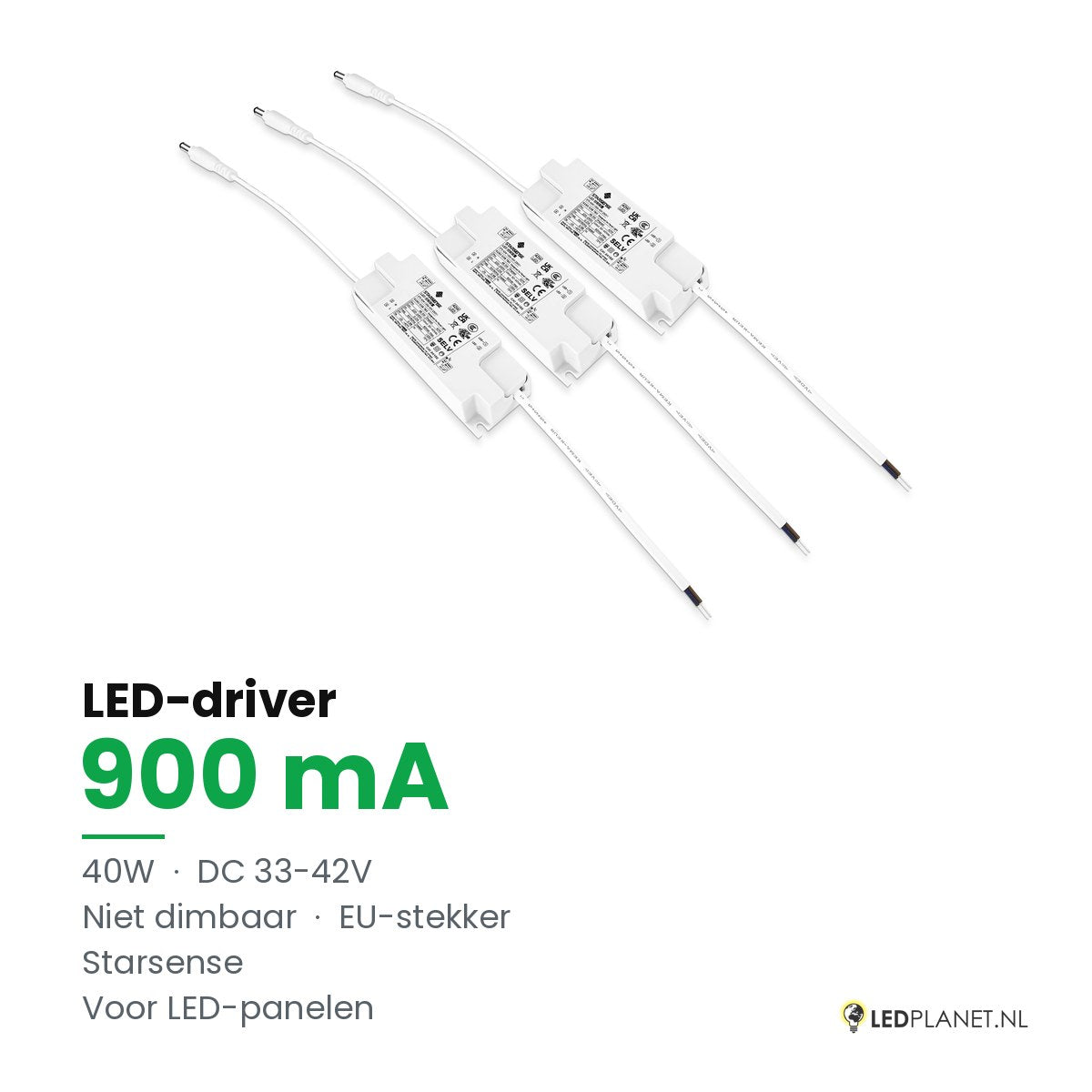 LED-driver voor LED-paneel - 40W - 900 mA - DC 33-42V - niet dimbaar - Starsense - met EU-stekker
