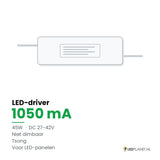 LED-driver voor LED-paneel - 45W - 1050 mA - DC 27-42V - niet dimbaar - Tsong