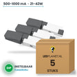 Doos met 5 stuks LED-driver voor LED-paneel - 21-42W - 500-1000 mA instelbaar - DC 28-42V - flikkervrij - Boke - zonder aansluitkast