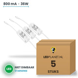 Doos met 5 stuks LED-driver voor LED-paneel - 36W - 800 mA - DC 33-42V - niet dimbaar - Starsense - met EU-stekker