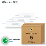 Doos met 5 stuks LED-driver voor LED-paneel - 60W - 1350 mA - DC 27-42V - niet dimbaar - Tsong