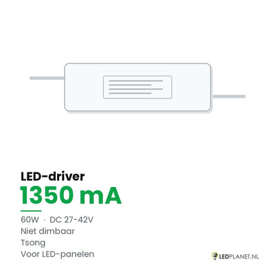LED-driver voor LED-paneel - 60W - 1350 mA - DC 27-42V - niet dimbaar - Tsong