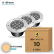 Doos met 10 stuks LED inbouw grondspot 12W, lichtkleur warmwit 3000K