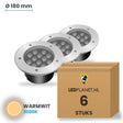 Doos met 6 stuks LED inbouw grondspot 12W, lichtkleur warmwit 3000K