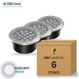 Doos met 6 stuks LED inbouw grondspot 24W, lichtkleur koelwit 4000K