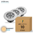 Doos met 10 stuks LED inbouw grondspot 6W, lichtkleur warmwit 3000K
