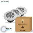 Doos met 4 stuks LED inbouw grondspot 6W, lichtkleur koelwit 4000K