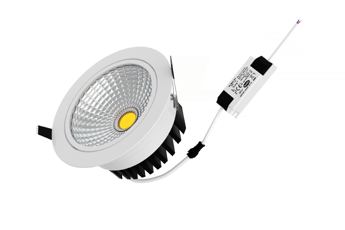 Faretto LED da incasso 3W - Bianco freddo 4000K - 225 lm - faretto da incasso con driver, vista angolata