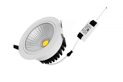 Faretto LED da incasso 3W - Bianco freddo 4000K - 225 lm - faretto da incasso con driver, vista angolata