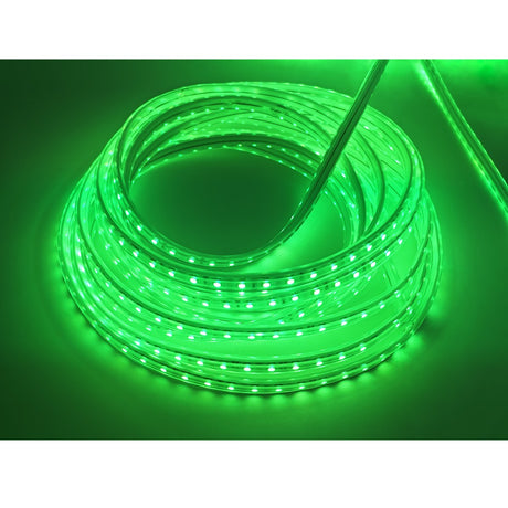 RGB LED lichtslang 230V brandend in groen