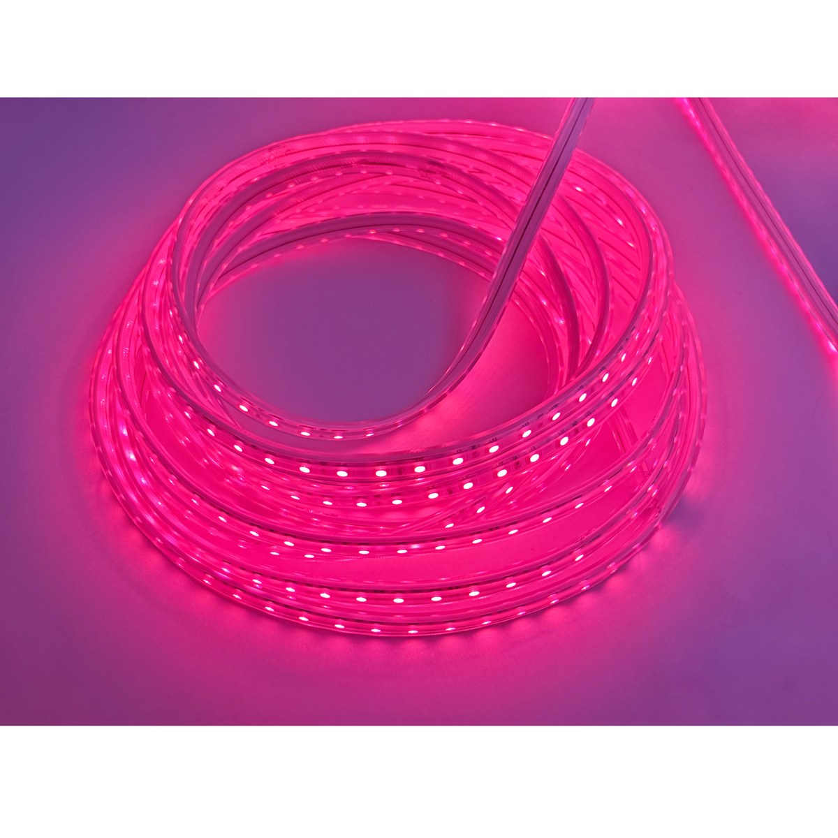 RGB LED lichtslang 230V brandend in roze