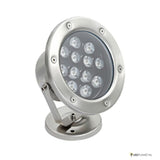 LED onderwaterlamp 12W van RVS 304 met kantelbare beugel en voet