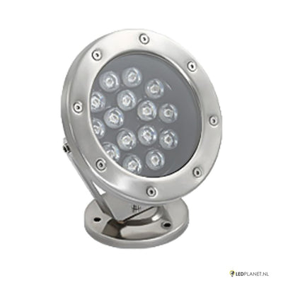 LED onderwaterlamp 18W van RVS 304 met kantelbare beugel en voet