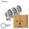 Doos met 4 stuks LED onderwaterlamp 9W, lichtkleur koelwit 4000K