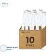 Set van 10 stuks LED TL buis T8 60 cm kunststof - Daglichtwit 6000K - in LEDPLANET doos