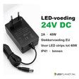 LED-voeding 24V DC 2A 48W stekkervoeding met EU-stekker en DC-plug, voor LED strips