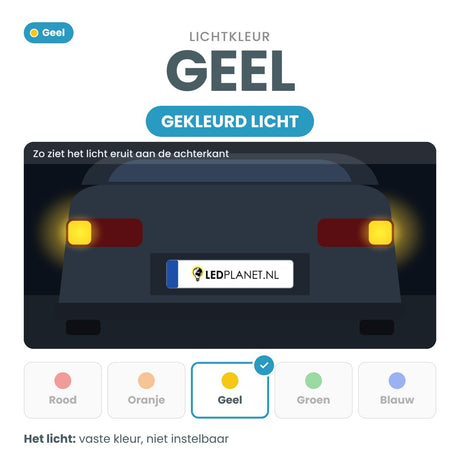Lichtkleur geel: zo ziet het licht eruit aan de achterkant van de auto