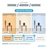 Lichtkleur instelbaar: 3000K / 4000K / 6000K