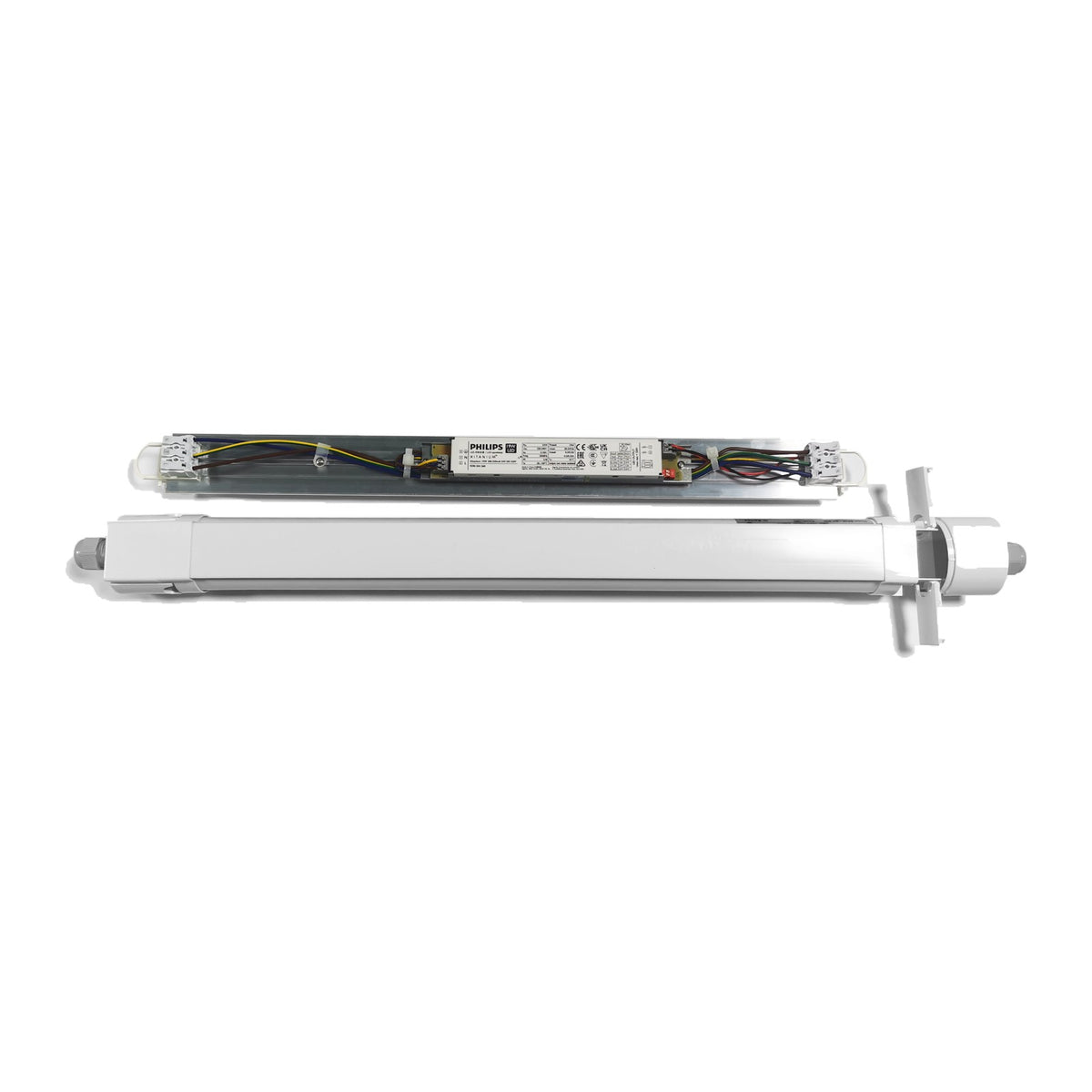 LED Feuchtraumleuchte Tri-Proof 1200mm 36W - LED-Modul mit Treiber aus der Leuchte herausgeschoben
