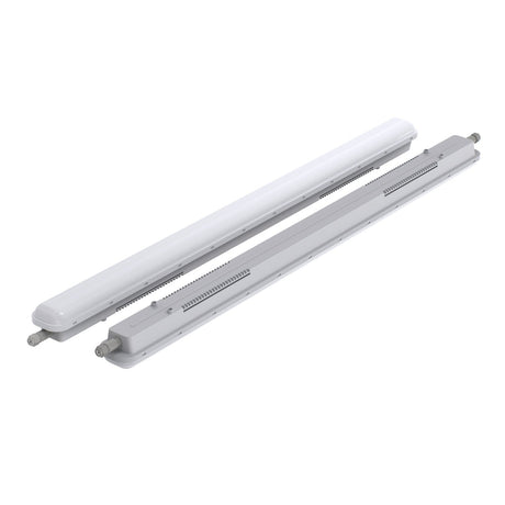 LED tri-proof armatuur 1500mm 50W - behuizing en montagebasis naast elkaar