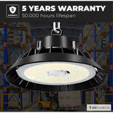 UFO LED high bay, 5 jaar garantie, 50.000 uur