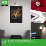 3-in-1-LED-Lampe, kabellos und wiederaufladbar, mit magnetischer Wandhalterung, Fuß und Klemme – Weiß