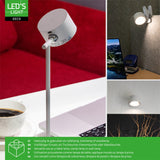 3-in-1-LED-Lampe, kabellos und wiederaufladbar, mit magnetischer Wandhalterung, Fuß und Klemme – Weiß