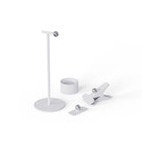 3-in-1-LED-Lampe, kabellos und wiederaufladbar, mit magnetischer Wandhalterung, Fuß und Klemme – Weiß