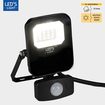 LED Schijnwerper 4200 lumen - 30W - Koelwit 4000K - Bewegingssensor - Daglichtsensor - IP65 Waterdicht