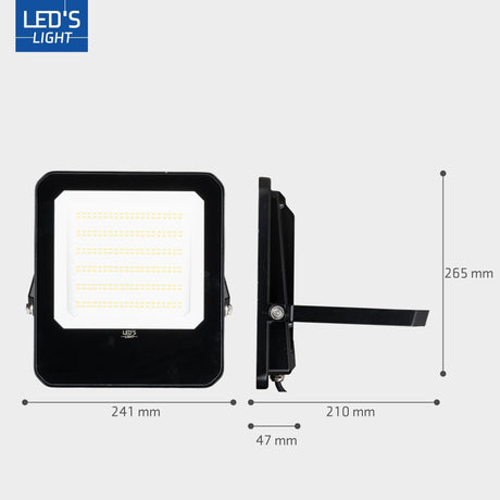LED schijnwerper koelwit 4000K - 100W 14000 lumen - IP65 IK07