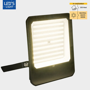 LED-Flutlicht 25500 Lumen - 200 W - Kaltweiß 4000 K - Wasserdicht nach IP65 - Stoßfest nach IK07